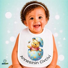 Ghostbastır Design Winnie The Pooh Keten Bebek Mama Önlüğü – Yumuşak, Emici, Yıkanabilir, Özel Tasarım P208