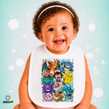 Ghostbastır Design Pokemon Keten Bebek Mama Önlüğü – Yumuşak, Emici, Yıkanabilir, Özel Tasarım P159