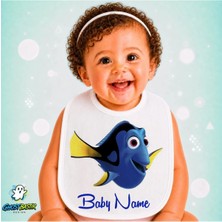Ghostbastır Design Kişiye Özel Kayıp Balık Dory Keten Bebek Mama Önlüğü – Yumuşak, Emici, Yıkanabilir, Özel Tasarım P060