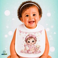 Ghostbastır Design Biberonlu Bebek Keten Bebek Mama Önlüğü – Yumuşak, Emici, Yıkanabilir, Özel Tasarım P014