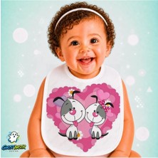 Ghostbastır Design Sevimli Köpekler Keten Bebek Mama Önlüğü – Yumuşak, Emici, Yıkanabilir, Özel Tasarım P171