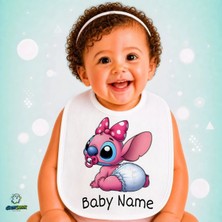 Ghostbastır Design Kişiye Özel Angel Keten Bebek Mama Önlüğü – Yumuşak, Emici, Yıkanabilir, Özel Tasarım P065
