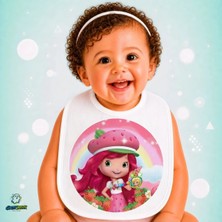 Ghostbastır Design Çilek Kız Keten Bebek Mama Önlüğü – Yumuşak, Emici, Yıkanabilir, Özel Tasarım P039