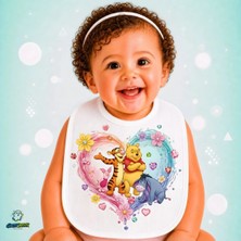 Ghostbastır Design Winnie The Pooh Keten Bebek Mama Önlüğü – Yumuşak, Emici, Yıkanabilir, Özel Tasarım P203