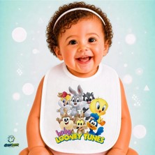 Ghostbastır Design Looney Tunes Keten Bebek Mama Önlüğü – Yumuşak, Emici, Yıkanabilir, Özel Tasarım P124