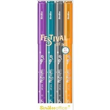 Maxi Trendy Office Festival Jel Kalem 0.7 mm Vivid Renkler 4'lü Blıster - 2