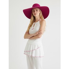 Xint Kadın Bej Pamuk Dokulu Oversize Bluz