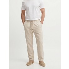 Xint Erkek Naturel Keten Karışımlı Slim Fit Jogger