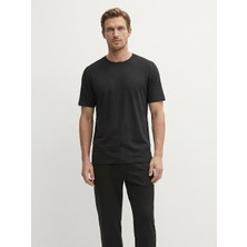 Xint Erkek Siyah Pamuk Dokulu Slim Fit Tişört
