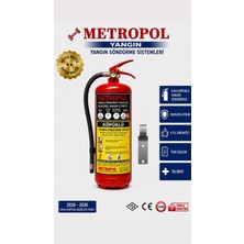 Metropol 6 kg Köpüklü Yangın Söndürücü + Askı Aparatlı Yangın Söndürme Tüpleri Yangın Söndürücü