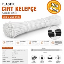 Zimak ZMK-1602 3.6X250 mm Plastik Cırt Kelepçe Kablo Bağı Beyaz Kelepçe (100 Adet)