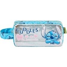 Stitch Çift Bölmeli Şeffaf Önyüzlü Kalemkutu