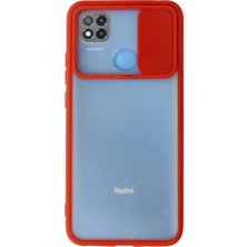 İlk El Grup    Redmi 9c Kılıf Palm Buzlu Kamera Sürgülü Silikon - Kırmızı