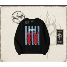 Tarzsokak Unisex You Are My Lobster Oversize Unisex Bisiklet Yaka Sweatshirt Beyaz