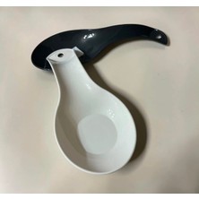 Petitbee Home Tezgah Üstü Kirli Kaşıklık & Kepçe Altlığı, Kaşıklık Altlığı 2li Beyaz ve Antrasit