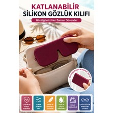 Open City Vişne Katlanabilir Silikon Gözlük Kılıfı Suya Dayanıklı Esnek Koruyucu Güneş ve Numaralı Gözlük Kılıfı