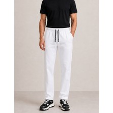 Xint Erkek Beyaz Pamuk Dokulu Regular Fit Sweat Pantolon