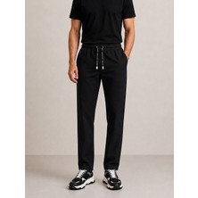 Xint Erkek Siyah Pamuk Dokulu Regular Fit Sweat Pantolon