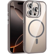 İlk El Grup    iPhone 14 Pro Max Remim Lensli Magsafe Standlı Kapak - Titan Gri