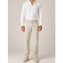 Xint Erkek Bej Pamuk Dokulu Regular Fit Pantolon
