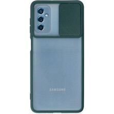 İlk El Grup   Samsung Galaxy M52 5g Kılıf Palm Buzlu Kamera Sürgülü Silikon - Yeşil