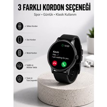 Armüz Akıllı Saat Sesli Görüşme Bluetooth Bağlantılı 3 Kordonlu Yeni Nesil