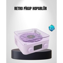 İlk El Grup  Bluetooth Retro Pikap Hoparlör 360 Derece Ses Projektörlü Gece Lambası Çok Fonksiyonlu