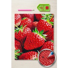 Liva Craft Elmas Mozaik Tablo 50x40cm Çilekler Boncuk Yapıştırma Kiti
