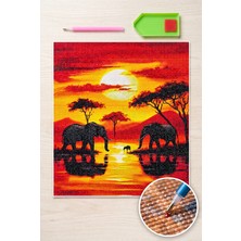 Liva Craft Elmas Mozaik Tablo, 50x65cm Savana Boncuk Yapıştırma Kiti