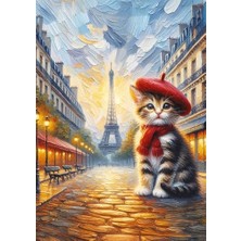Maxi Trendy Sanatçı Kedi Paris’te 260 Parça Puzzle