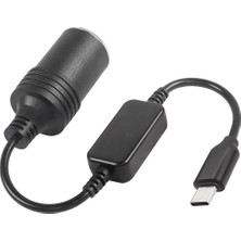 Powermaster Type-C 5VOLT- 12V 1A Dişi Çakmak Çevirici 30CM Kablolu