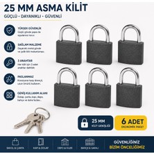 Trendhane 25 mm Asma Kilit 6'lı Ekonomik Paket – Güvenli, Dayanıklı ve Çok Amaçlı Kullanım