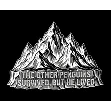 İlk El Grup Kadın 3 Iplik Pamuklu Kapüşonlu Hoodie Sweatshirt Nihilist Penguen Baskılı - Siyah
