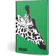 Maxi Trendy Hayvan Figürlü Dokulu Defter Çizgili Zürafa