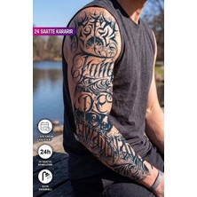 BP Tattoo 1 Ay Kalıcı Yazılı Kol Kaplama Geçici Dövme Kol Dövmesi Tattoo