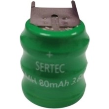 İlk El Grup Sertec - 3.6V 3S1P 80 Mah 3 Pin  Nı-Mh Buton Pil