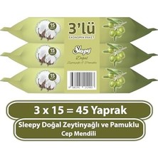 Maxi Trendy Pamuk Zeytin Cep Mendili 3X15 (45 Yaprak)
