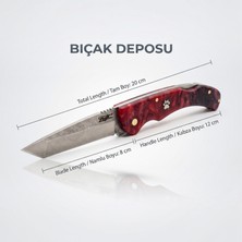 Bıçak Deposu Kuyucu Kırmızı Akrilik Kabza Tanto Namlu Katlanabilir Cep Çakısı