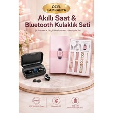 Armüz Aksesuar Hediyeli Akıllı Saat ve Dijital Göstergeli Powerbankli Bluetooth Kulaklık