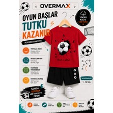 Overmax Kick In Goal Baskılı Çocuk Takım – Tişört & Şort 2’li Kombin | 1-12 Yaş Trend Yazlık Takım