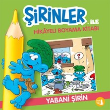 Şirinler ile Hikayeli Boyama Kitabı - Yabani Şirin