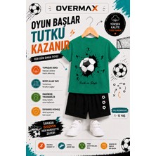 Overmax Kick In Goal Baskılı Çocuk Takım – Tişört & Şort 2’li Kombin | 1-12 Yaş Trend Yazlık Takım