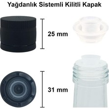 Maxi Trendy 1000 ml Yeşil Maraska Yağdanlık Kapaklı ve Kapüşonlu 1000 cc Köşeli Cam Şişe 2 Adet
