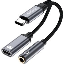 Maxi Trendy Type-C To 3.5mm Kulaklık ve Type-C Şarj Dönüştürücü Adaptör