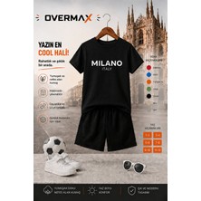Overmax Milano Baskılı Çocuk Takım – Tişört & Şort 2’li Kombin | 1-12 Yaş Trend Yazlık Takım
