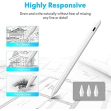 Maxi Trendy Cisteen IPAD(2018-2024) Için Stylus Kalem,ipad Pro 11/13 Inç M4,ipad Air 11/13 Inç M2,ipad 10/9/8/7/6,ipad Air 5/4/3,ipad Pro 11/12.9",ipad Mini 6/5 Için Eğim Sensörlü Avuç Içi Reddi Aktif Stylus Kalem