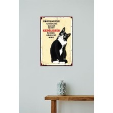 Maxi Trendy Kuşe Kağıt Duvar Posteri Kedilerin Sadece Köleleri Olur Retro Vintage DRTR0033