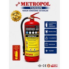 Metropol Yangın 6 kg Köpüklü Yangın Söndürme Tüpü 4 Yıllık Levha Hediyeli