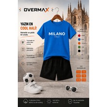 Overmax Milano Baskılı Çocuk Takım – Tişört & Şort 2’li Kombin | 1-12 Yaş Trend Yazlık Takım
