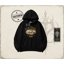 Tarzsokak Unisex Sentinel Oversize Unisex Kapşonlu Sweatshirt Beyaz